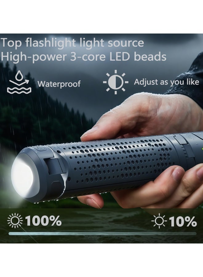 Rechargeable 8000mAh Camping and Work Light with Adjustable Stand 3.4 ft, 3000 Lumen Cordless Work Light Featuring 3 Adjustable Heads, Dimmable Emergency Flashlight with Telescopic Tripod (KXK8026) - Image 5